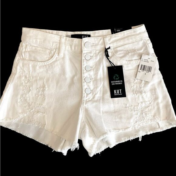 White cut off shorts KUT from the Kloth high rise Jane shorts Anthropologie NWT